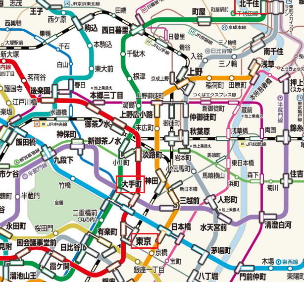 つくば市　東京メトロ　路線図